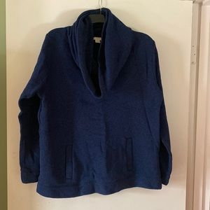 J Crew navy blue cowl neck sweater